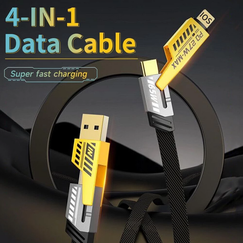 كابل شحن سريع 4 في 1 PD65W بطول 1.5 متر