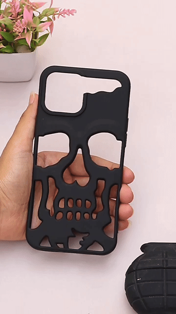 Matte Black Skeleton Phone Case