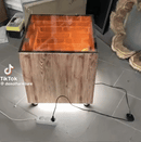 Denol LED‑Illuminated Wood & Glass Display Coffee Table