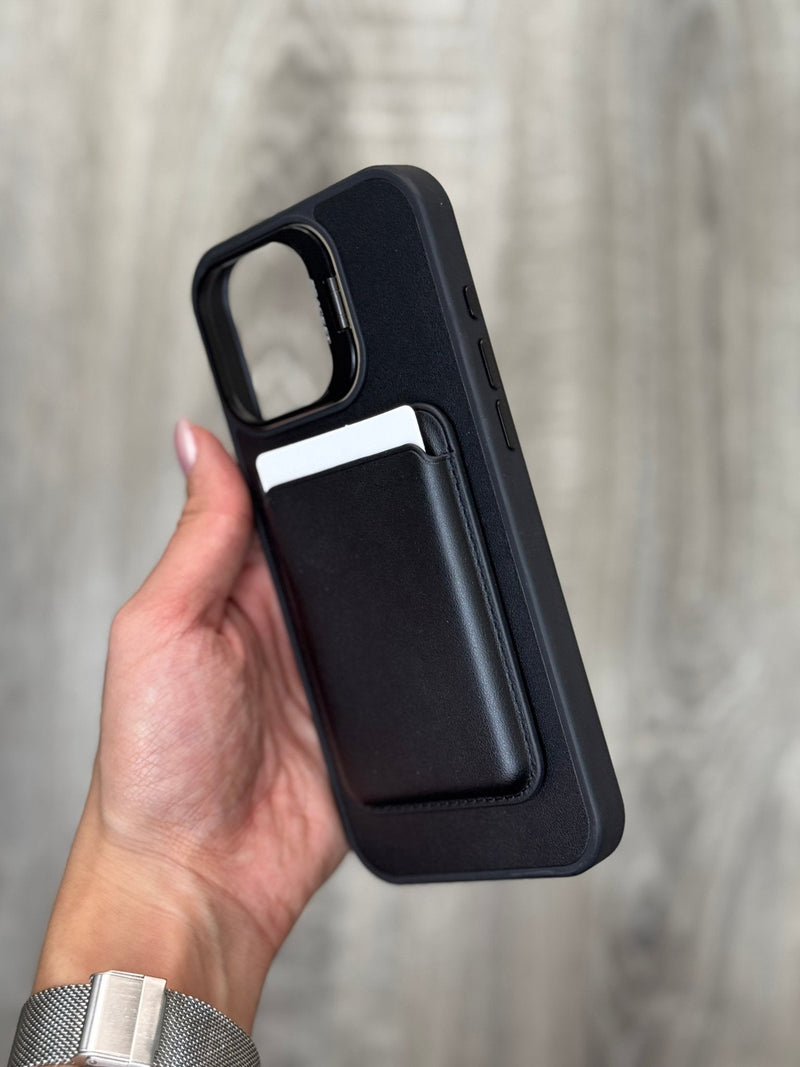 Black Wallet Phone Case with Card Holder