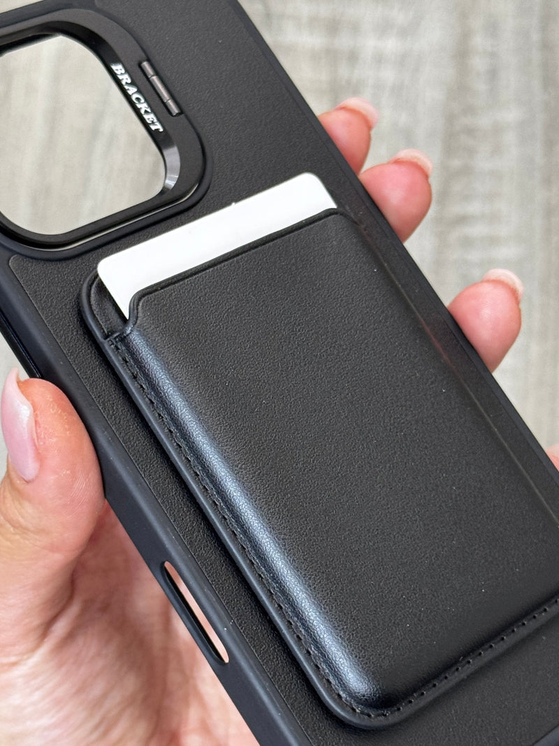 Black Wallet Phone Case with Card Holder