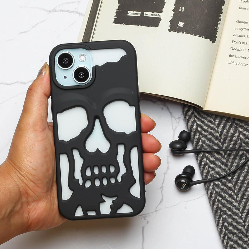 Matte Black Skeleton Phone Case